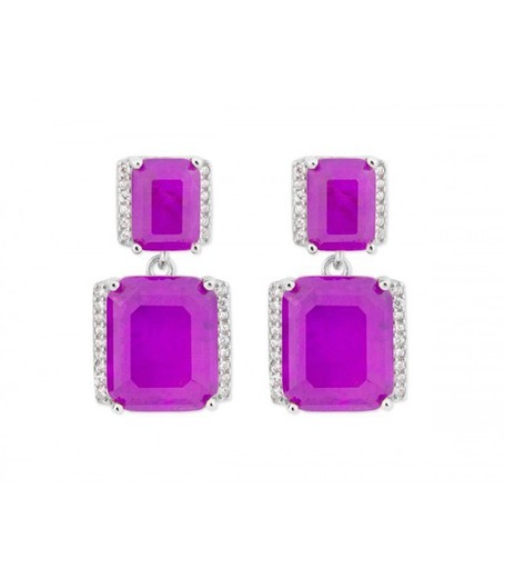 Liska Sølvøreringe MED388A-L Purple Stones Zirconia