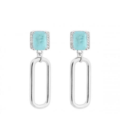 Boucles d'oreilles Liska Argent MED389A-A Pierre Turquoise Zircone