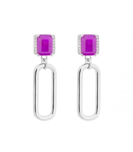 Orecchini in argento Liska MED389A-L Pietra viola Zirconia