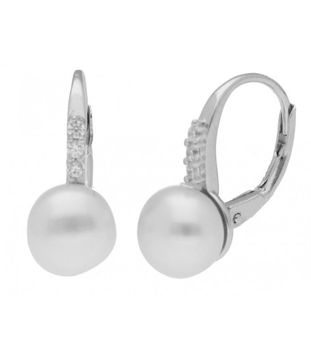 Boucles d'oreilles Liska Argent MEP007A Perle Zircons