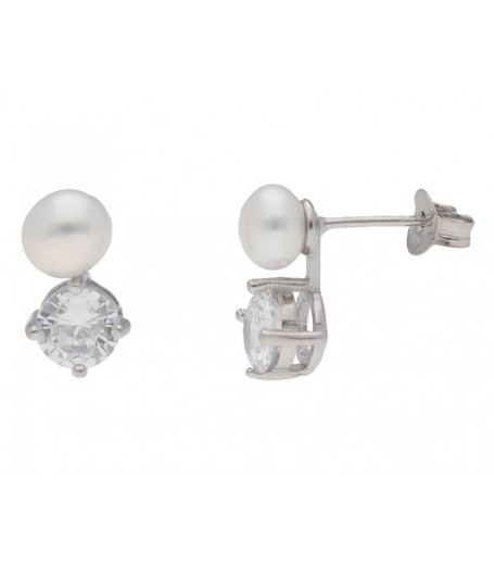 Boucles d'oreilles Liska Argent MEP014A Perle Zircone