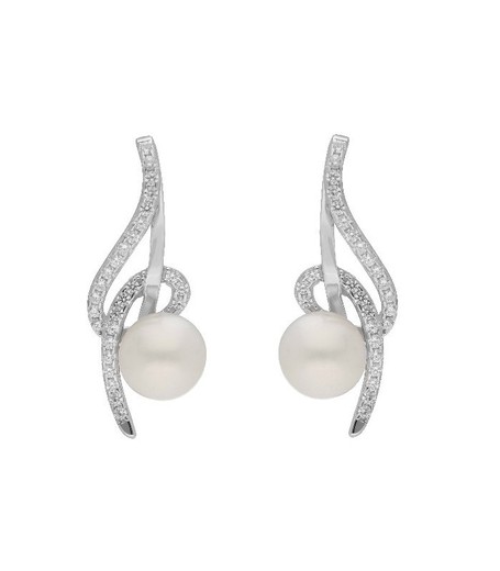 Boucles d'oreilles Liska Argent MEP016A Perle Zircons