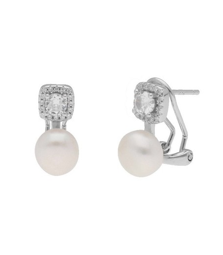 Boucles d'oreilles Liska Argent MEP022A Perle Zircons