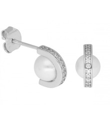 Boucles d'oreilles Liska Argent MEP028A Perle Zircons