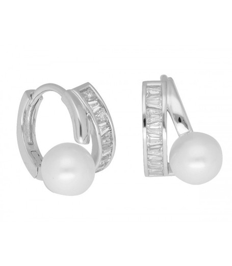 Pendientes Plata Liska MEP029A Perla Circonitas