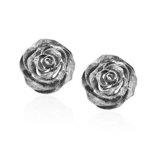 Pendientes Plata Negra Argent Basic 2cm ARRM027ON Rosas