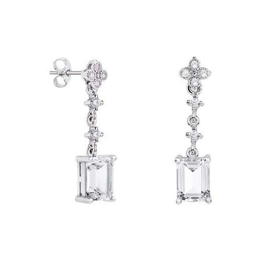 Pendientes Plata Rectangulo Argyor MRM 8x6mm (AG)79B0102TB1 Topacios Blanco