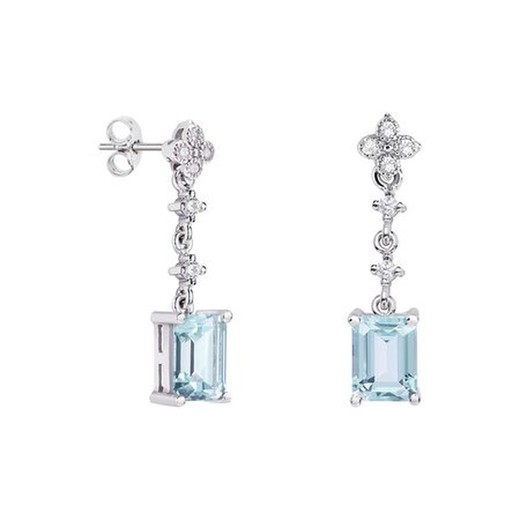 Pendientes Plata Rectangulo Argyor MRM 8x6mm (AG)79B0102TB2 Topacios Azul