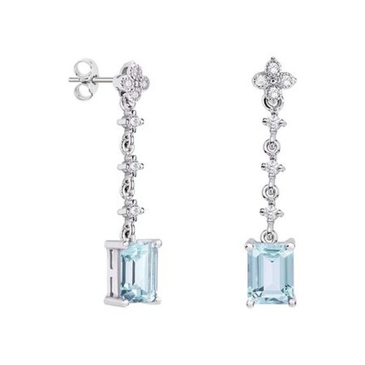 Pendientes Plata Rectangulo Argyor MRM 8x6mm (AG)79B0103TB2 Topacios Azul