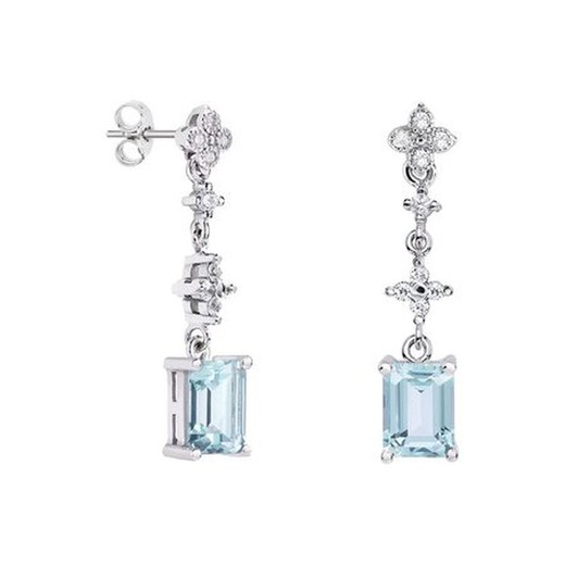 Pendientes Plata Rectangulo Argyor MRM 8x6mm (AG)79B0104TB2 Topacios Azul