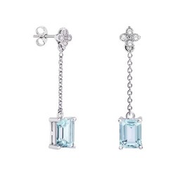 Pendientes Plata Rectangulo Argyor MRM 8x6mm (AG)79B0107TB2 Topacios Azul