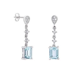 Pendientes Plata Rectangulo Argyor MRM 8x6mm (AG)79B0202TB2 Topacios Azul