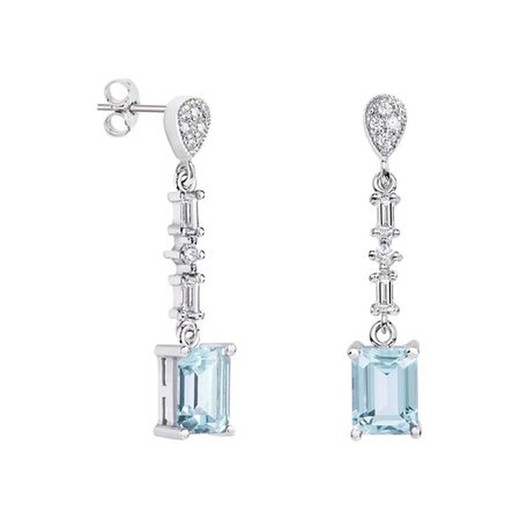 Pendientes Plata Rectangulo Argyor MRM 8x6mm (AG)79B0206TB2 Topacios Azul