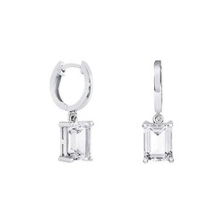 Pendientes Plata Rectangulo Argyor MRM 8x6mm (AG)79B0300NB1 Topacios Blanco