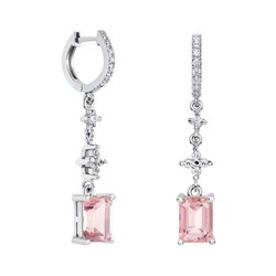 Pendientes Plata Rectangulo Argyor MRM 8x6mm (AG)79B0404TB3 Topacios Rosa