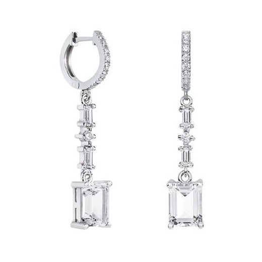 Pendientes Plata Rectangulo Argyor MRM 8x6mm (AG)79B0406TB1 Topacios Blanco