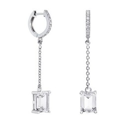 Pendientes Plata Rectangulo Argyor MRM 8x6mm (AG)79B0407TB1 Topacios Blanco