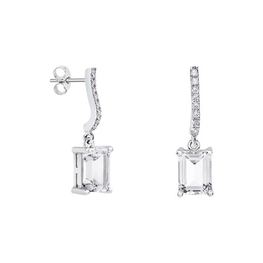 Pendientes Plata Rectangulo Argyor MRM 8x6mm (AG)79B0500TB1 Topacios Blanco