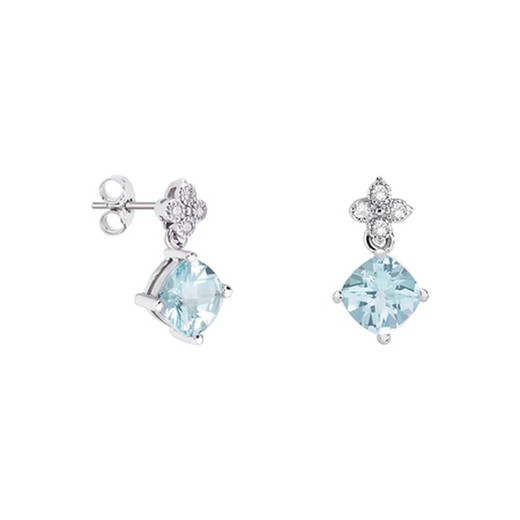 Pendientes Plata Rombo Argyor MRM 7x7mm (AG)79B0100TC2 Topacios Azul