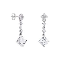 Pendientes Plata Rombo Argyor MRM 7x7mm (AG)79B0102TC1 Topacios Blanco