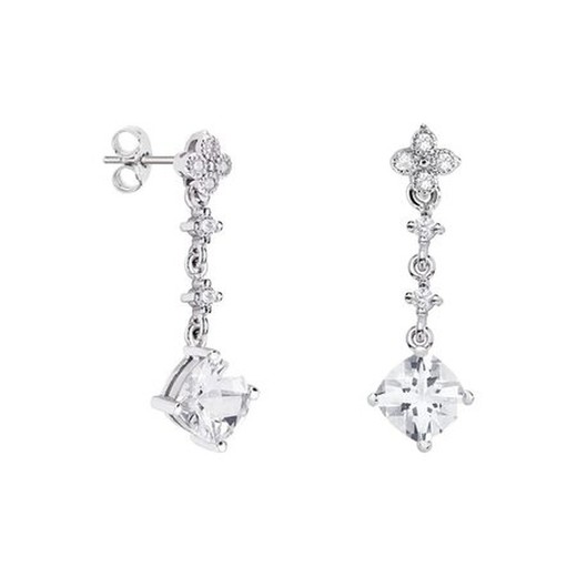 Pendientes Plata Rombo Argyor MRM 7x7mm (AG)79B0102TC1 Topacios Blanco