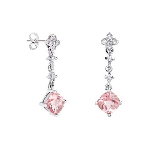 Pendientes Plata Rombo Argyor MRM 7x7mm (AG)79B0102TC3 Topacios Rosa