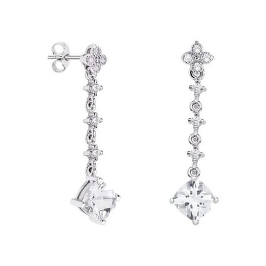 Pendientes Plata Rombo Argyor MRM 7x7mm (AG)79B0103TC1 Topacios Blanco