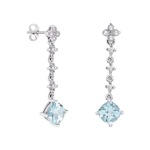 Pendientes Plata Rombo Argyor MRM 7x7mm (AG)79B0103TC2 Topacios Azul