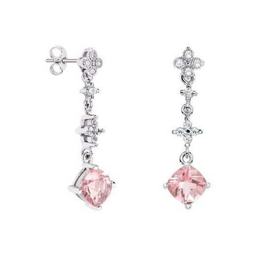 Pendientes Plata Rombo Argyor MRM 7x7mm (AG)79B0104TC3 Topacios Rosa