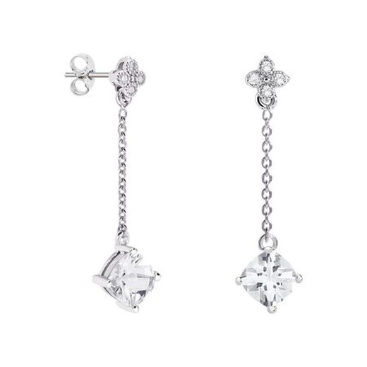 Pendientes Plata Rombo Argyor MRM 7x7mm (AG)79B0107TC1 Topacios Blanco