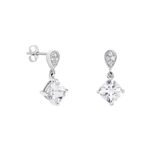 Pendientes Plata Rombo Argyor MRM 7x7mm (AG)79B0200TC1 Topacios Blanco