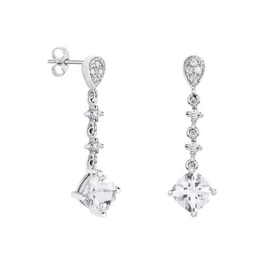 Pendientes Plata Rombo Argyor MRM 7x7mm (AG)79B0202TC1 Topacios Blanco