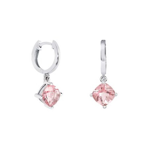 Pendientes Plata Rombo Argyor MRM 7x7mm (AG)79B0300NC3 Topacios Rosa