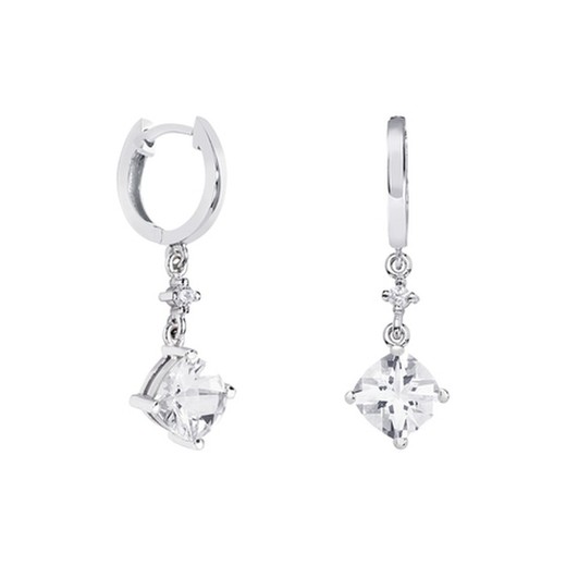 Pendientes Plata Rombo Argyor MRM 7x7mm (AG)79B0301TC1 Topacios Blanco