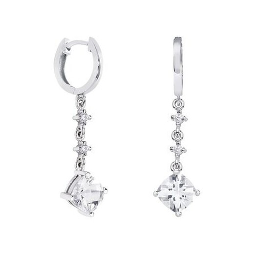 Pendientes Plata Rombo Argyor MRM 7x7mm (AG)79B0302TC1 Topacios Blanco