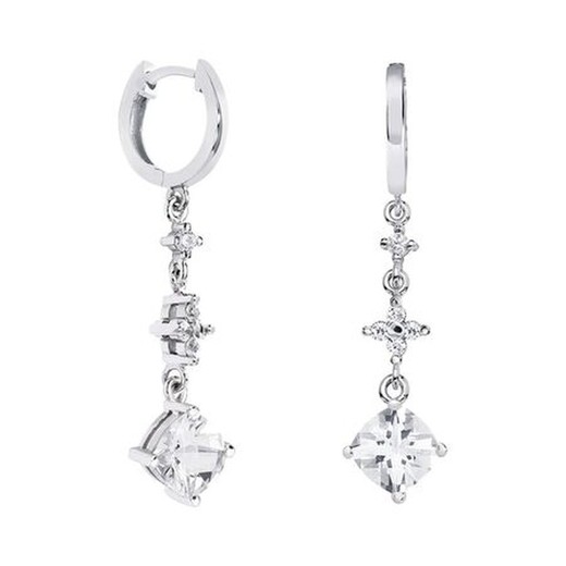 Pendientes Plata Rombo Argyor MRM 7x7mm (AG)79B0304TC1 Topacios Blanco