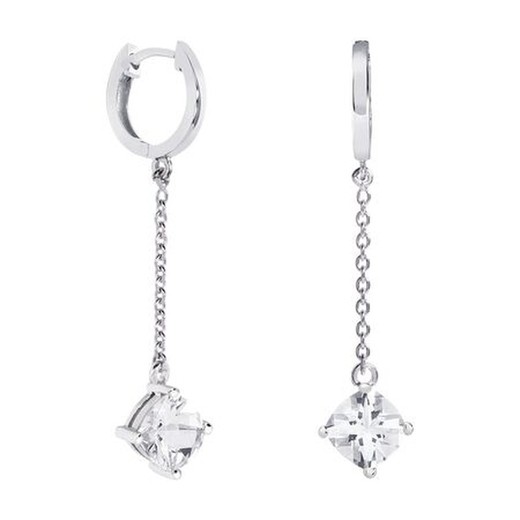 Pendientes Plata Rombo Argyor MRM 7x7mm (AG)79B0307NC1 Topacios Blanco