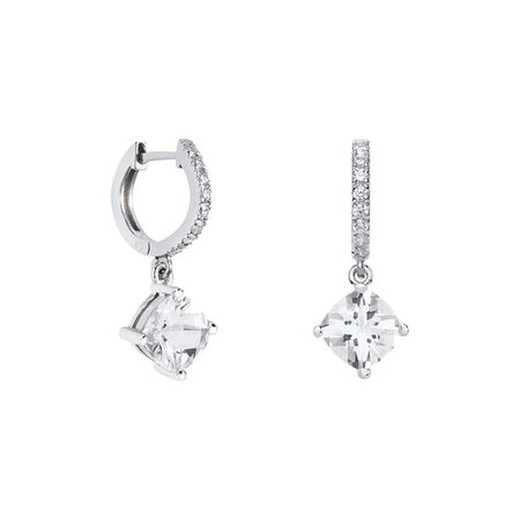 Pendientes Plata Rombo Argyor MRM 7x7mm (AG)79B0400TC1 Topacios Blanco