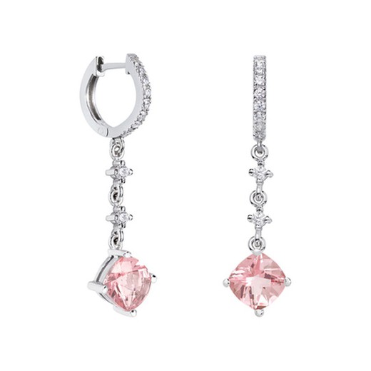 Pendientes Plata Rombo Argyor MRM 7x7mm (AG)79B0402TC3 Topacios Rosa