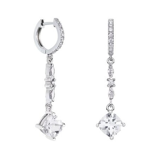 Pendientes Plata Rombo Argyor MRM 7x7mm (AG)79B0405TC1 Topacios Blanco