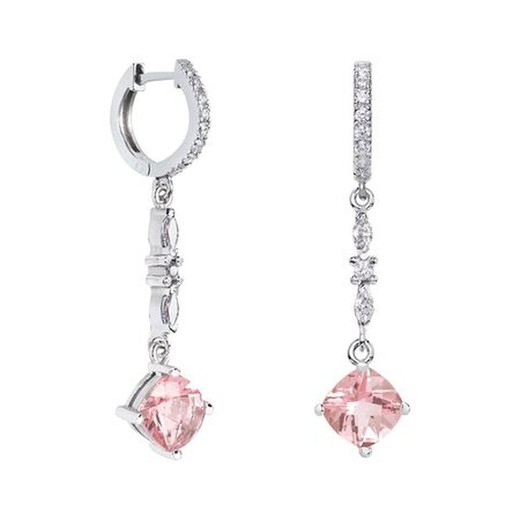 Pendientes Plata Rombo Argyor MRM 7x7mm (AG)79B0405TC3 Topacios Rosa