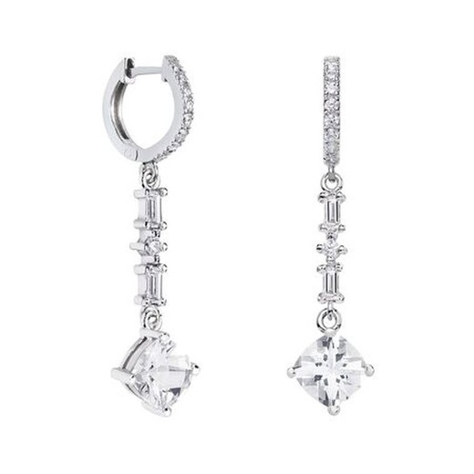 Pendientes Plata Rombo Argyor MRM 7x7mm (AG)79B0406TC1 Topacios Blanco