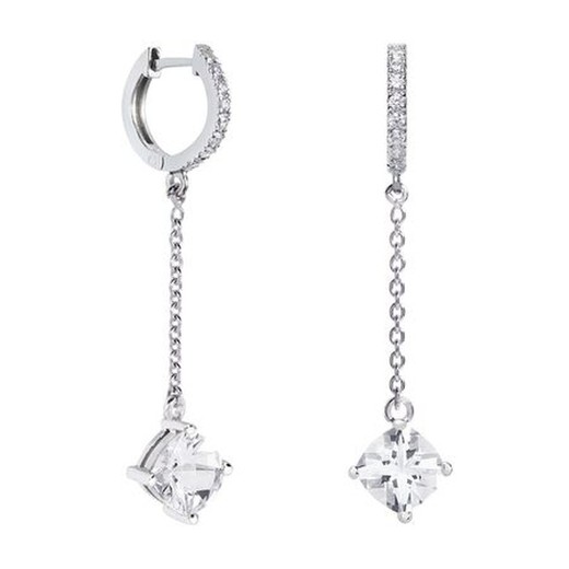 Pendientes Plata Rombo Argyor MRM 7x7mm (AG)79B0407TC1 Topacios Blanco