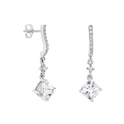 Pendientes Plata Rombo Argyor MRM 7x7mm (AG)79B0501TC1 Topacios Blanco