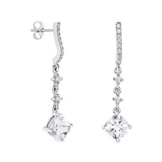 Pendientes Plata Rombo Argyor MRM 7x7mm (AG)79B0502TC1 Topacios Blanco