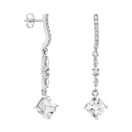 Pendientes Plata Rombo Argyor MRM 7x7mm (AG)79B0505TC1 Topacios Blanco