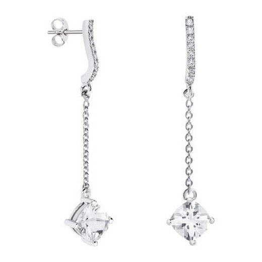 Pendientes Plata Rombo Argyor MRM 7x7mm (AG)79B0507TC1 Topacios Blanco