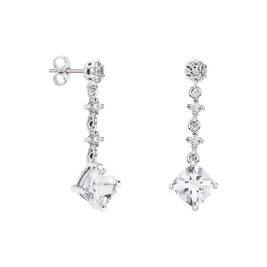 Pendientes Plata Rombo Argyor MRM 7x7mm (AG)79B0602TC1 Topacios Blanco