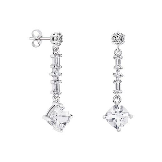 Pendientes Plata Rombo Argyor MRM 7x7mm (AG)79B0606TC1 Topacios Blanco