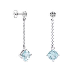 Pendientes Plata Rombo Argyor MRM 7x7mm (AG)79B0607TC2 Topacios Azul